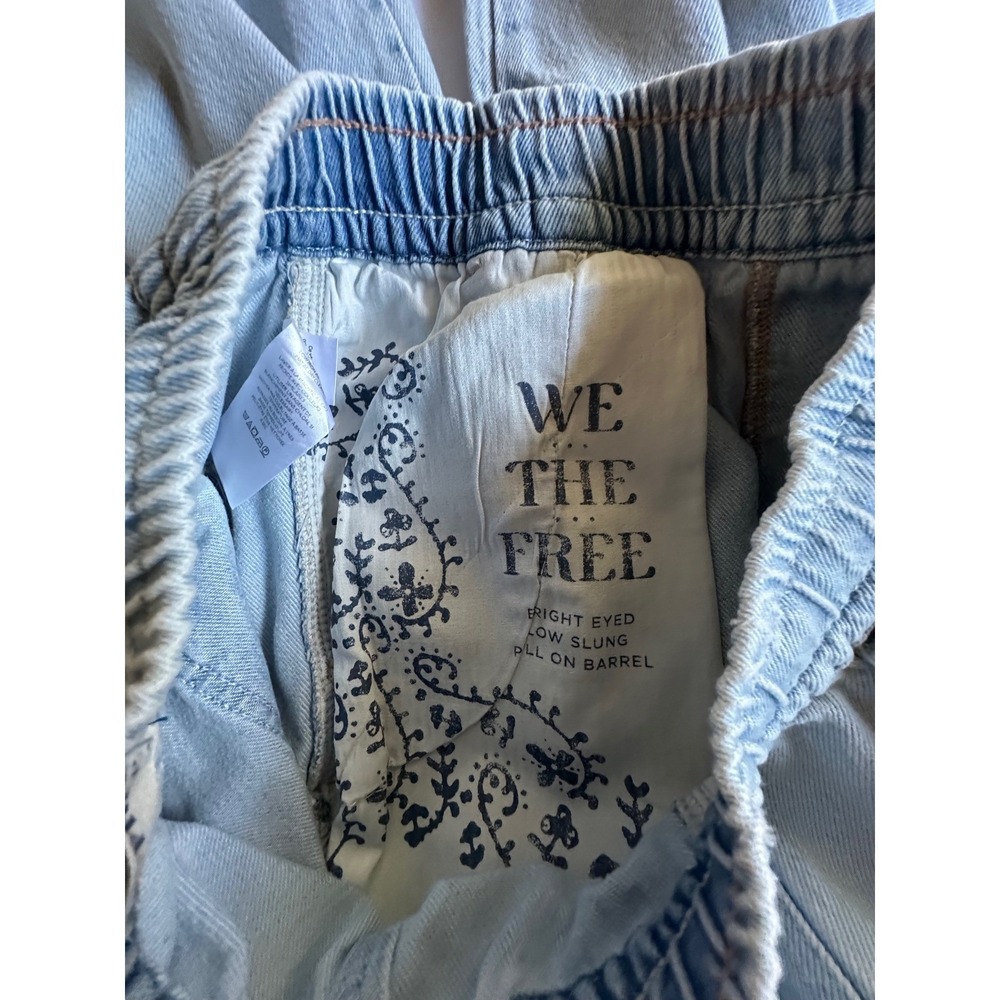 We The Free Free People Barrel Bright-Eyed Low-Slung Jeans in Moonstone Blue M - Picture 10 of 14